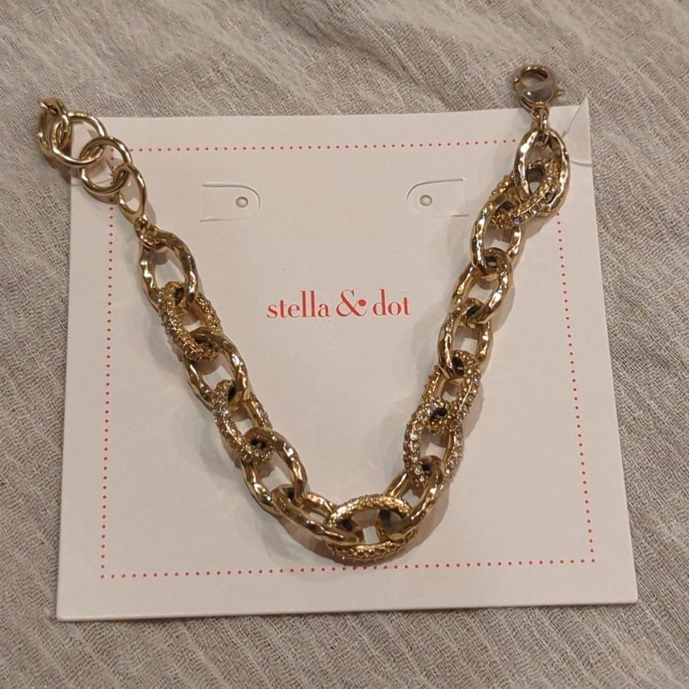 Stella and Dot Christina Link Bracelet Gold